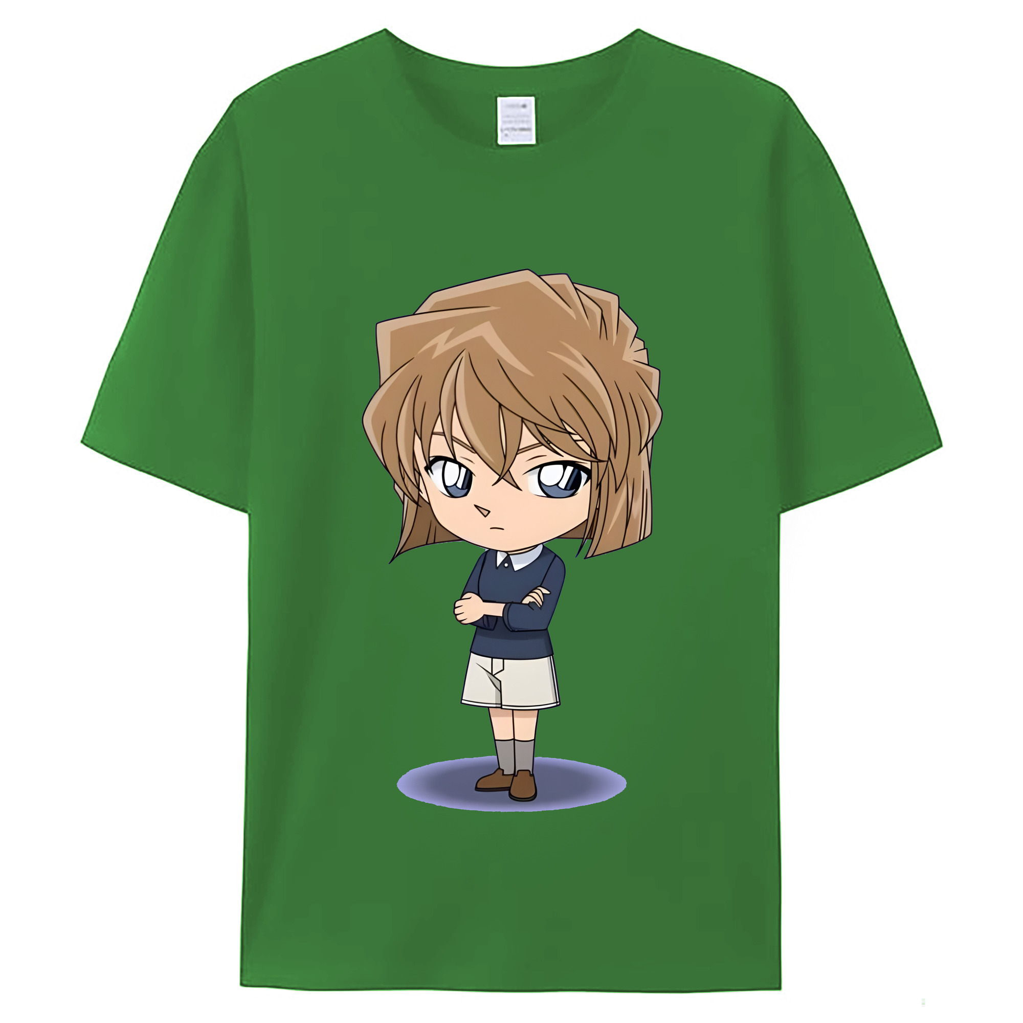 （画像用） 名探偵コナン 灰原 哀 はいばら あい Detective Conan Anita Hailey、Vi Graythorn Haibara Ai レディースカジュアルプリントTシャツ（綿100％）